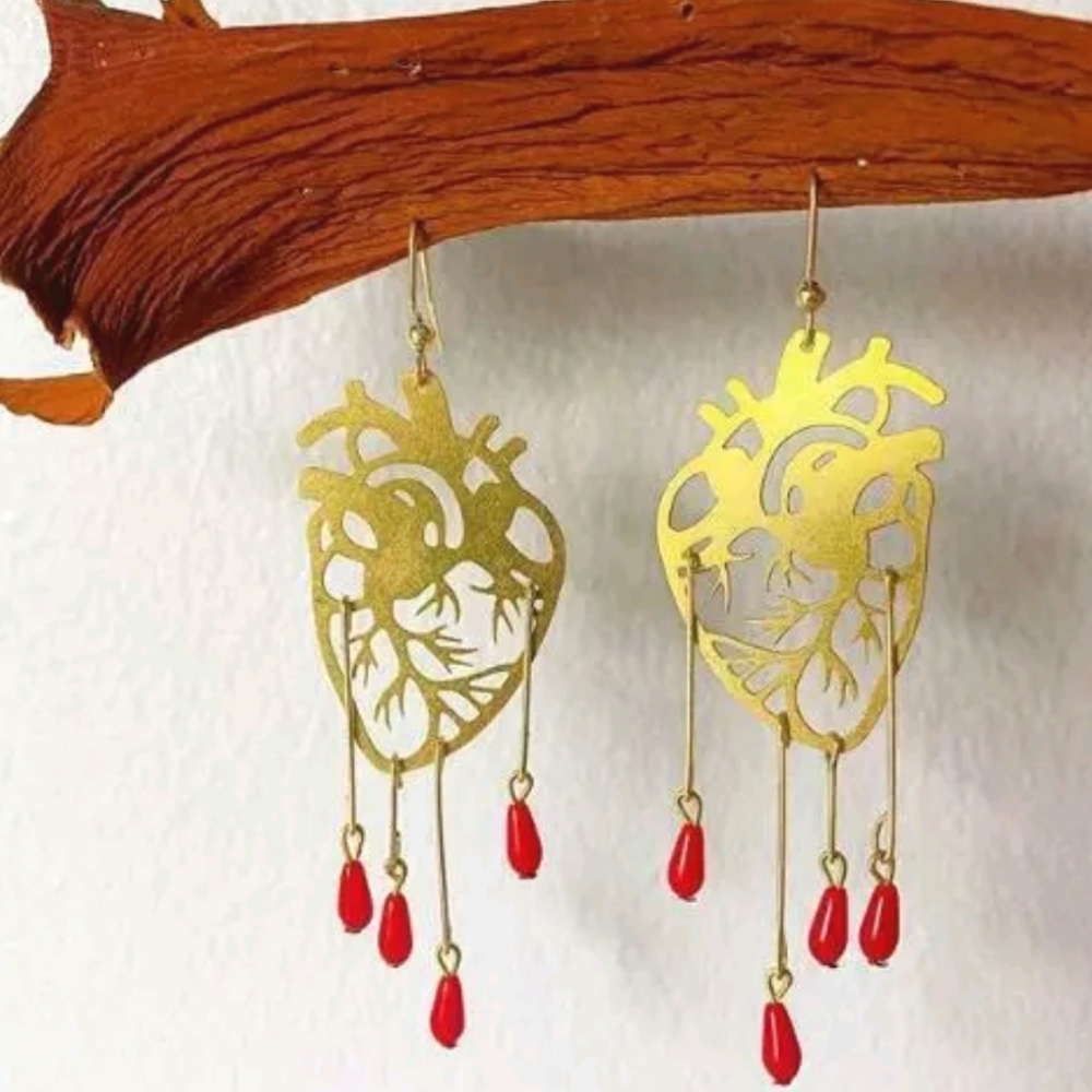 2/$15 - Anatomical heart earrings